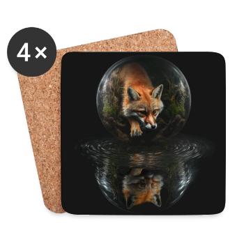 Foxsphere - Fuchssphere - Coasters (set of 4) - white - Front