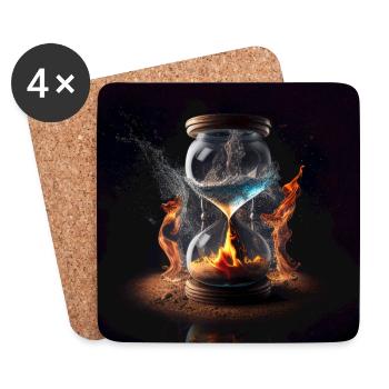 Magic Hourglass - Magische Sanduhr - Coasters (set of 4) - white - Front