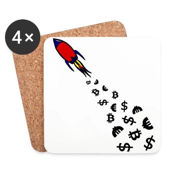 Bitcoin and Dollars - Coasters (set of 4) - white - Front
