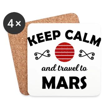 Vacances sur Mars - Dessous de verre (lot de 4) - blanc - Devant