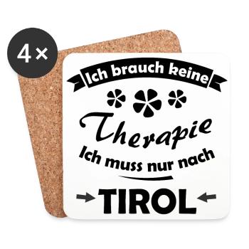 Heimweh nach Tirol - Untersetzer (4er-Set) - Weiß - Vorne