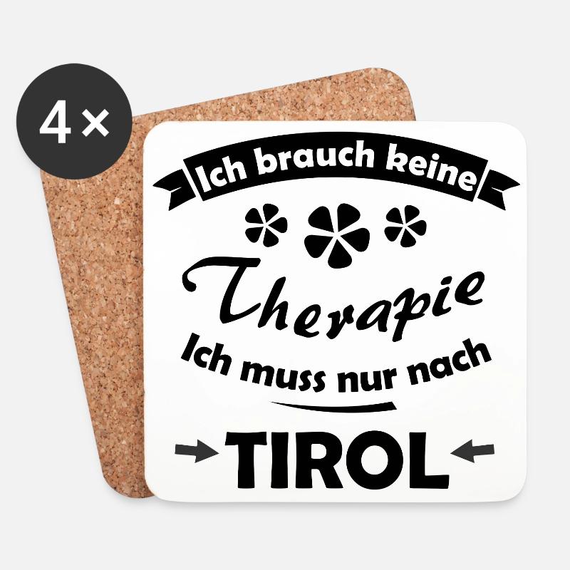 Heimweh nach Tirol - Untersetzer (4er-Set) - Weiß