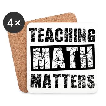 Professeur de mathématiques - Dessous de verre (lot de 4) - blanc - Devant