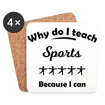 Der Sportlehrer - Untersetzer (4er-Set) - Weiß - Vorne