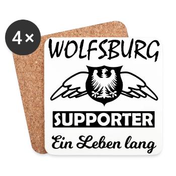 La ville de Wolfsburg - Dessous de verre (lot de 4) - blanc - Devant