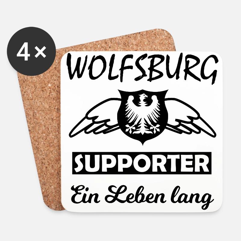 Die Stadt Wolfsburg - Untersetzer (4er-Set) - Weiß