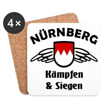 The Nuremberg Supporters - Coasters (set of 4) - white - Front