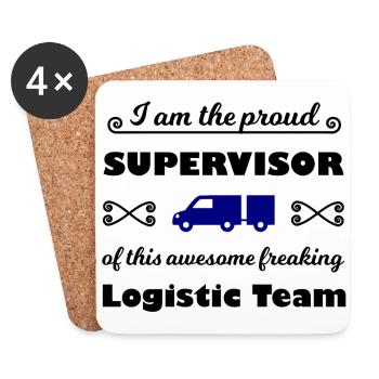 Der Logistik Supervisor - Untersetzer (4er-Set) - Weiß - Vorne