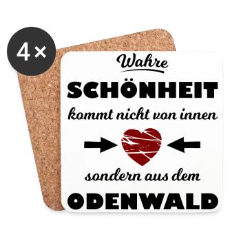 Die Heimat im Odenwald - Untersetzer (4er-Set) - Weiß - Vorne