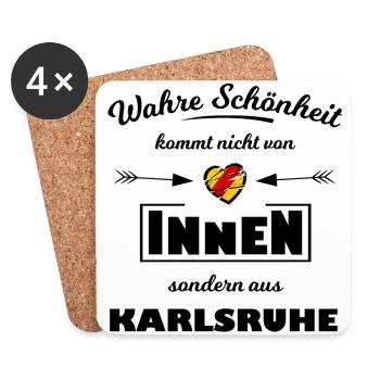 Karlsruhe - Untersetzer (4er-Set) - Weiß - Vorne