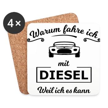 Verbrenner und Hubraum Autos - Untersetzer (4er-Set) - Weiß - Vorne