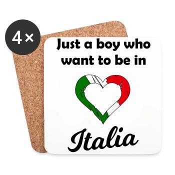 A heart for Italy - Coasters (set of 4) - white - Front