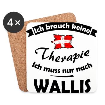 Die Therapie in Wallis - Untersetzer (4er-Set) - Weiß - Vorne
