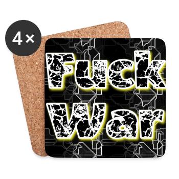 Fuck War - Against War - Illustration - Coasters (set of 4) - white - Front