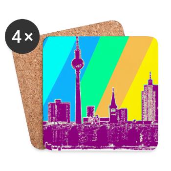 Berlin PopA - Untersetzer (4er-Set) - Weiß - Vorne