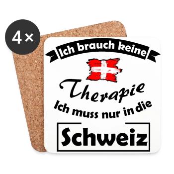 Ab in die Schweiz - Untersetzer (4er-Set) - Weiß - Vorne
