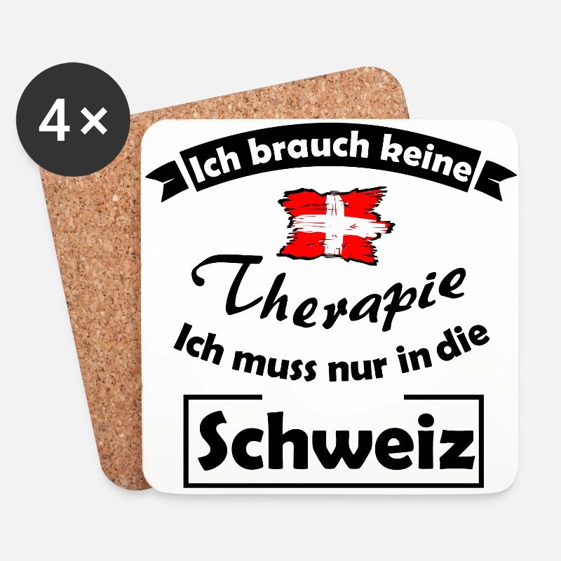 Ab in die Schweiz - Untersetzer (4er-Set) - Weiß