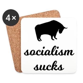 L’antisocialiste drôle - Dessous de verre (lot de 4) - blanc - Devant