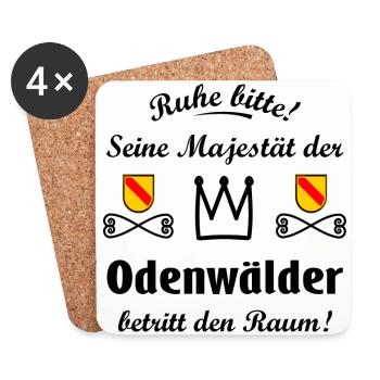 Der König aus dem Odenwald - Untersetzer (4er-Set) - Weiß - Vorne