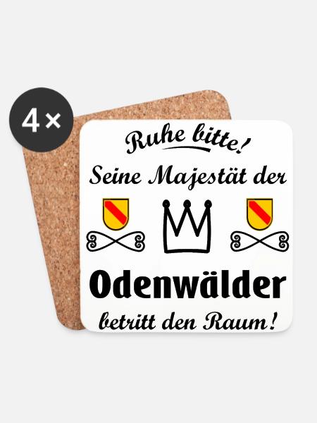Der König aus dem Odenwald - Untersetzer (4er-Set) - Weiß
