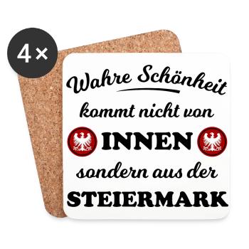Schönheit aus der Steiermark - Untersetzer (4er-Set) - Weiß - Vorne