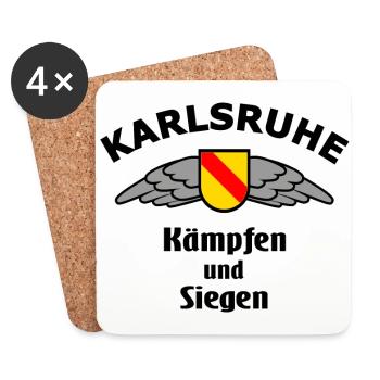 Die Macht aus Karlsruhe - Untersetzer (4er-Set) - Weiß - Vorne