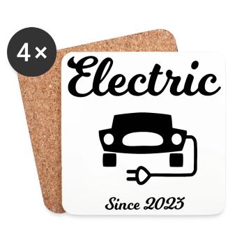 Les voitures électriques - Dessous de verre (lot de 4) - blanc - Devant