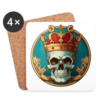 King Skull - Coasters (set of 4) - white - Front
