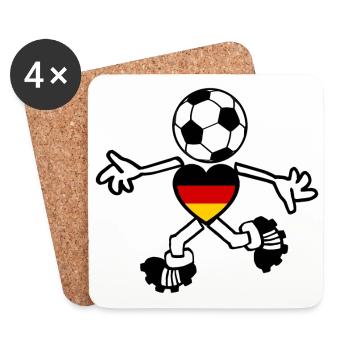 Der deutsche Fußball Spieler - Untersetzer (4er-Set) - Weiß - Vorne