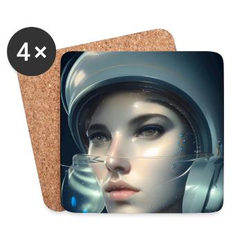Astronaute Anna KI - Art - Dessous de verre (lot de 4) - blanc - Devant