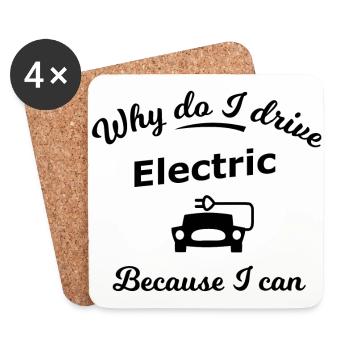 Why do I drive electrically - Coasters (set of 4) - white - Front
