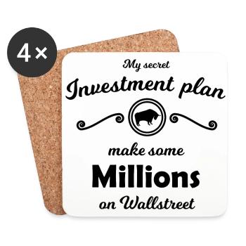 The Stock Market Investor - Coasters (set of 4) - white - Front