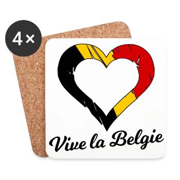 Long live the Belgians - Coasters (set of 4) - white - Front