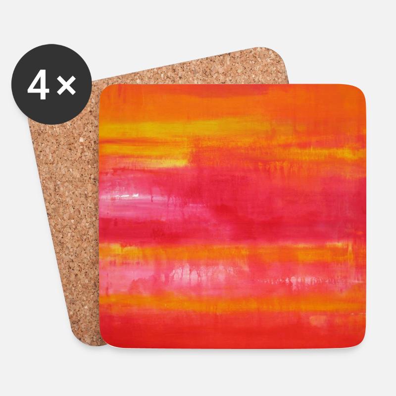 Sommertag Abstrakte Kunst - Untersetzer (4er-Set) - Weiß