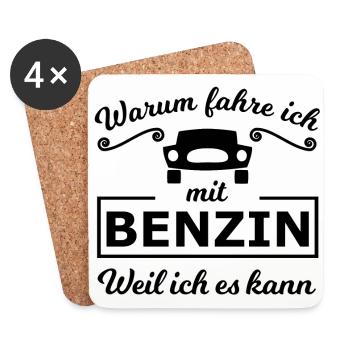Die Benzin Auto Fahrer - Untersetzer (4er-Set) - Weiß - Vorne