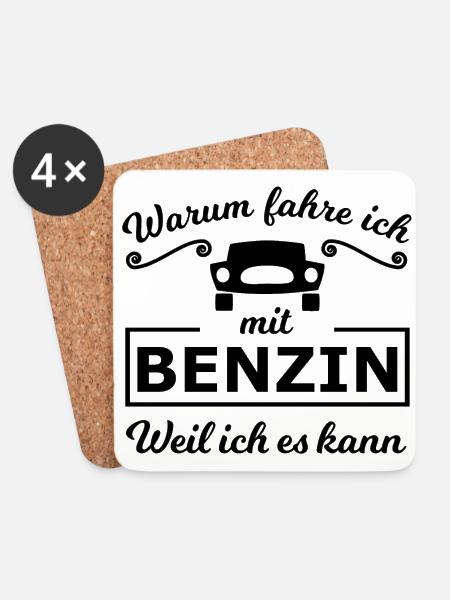 Die Benzin Auto Fahrer - Untersetzer (4er-Set) - Weiß