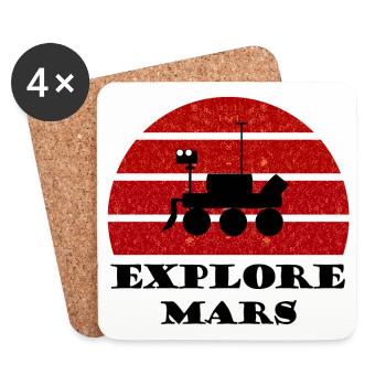 La mission spatiale vers Mars - Dessous de verre (lot de 4) - blanc - Devant