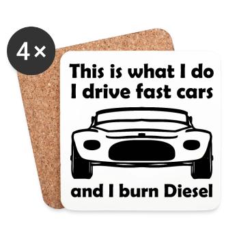 The Diesel Car Driver - Coasters (set of 4) - white - Front