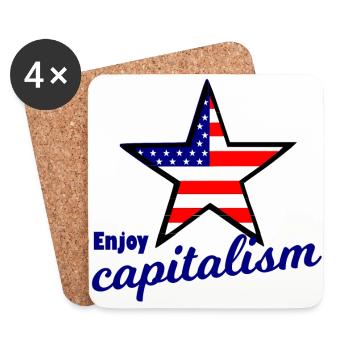 America and Capitalism - Coasters (set of 4) - white - Front