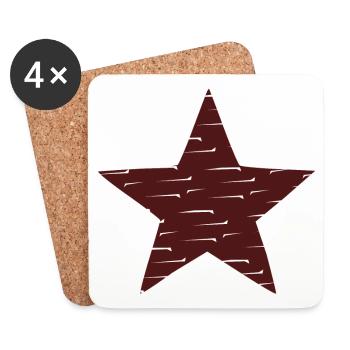 Star and socialism - Coasters (set of 4) - white - Front