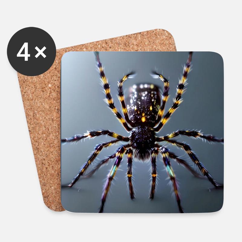 Rotknie-Vogelspinne - Untersetzer (4er-Set) - Weiß