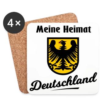 Meine Heimat Deutschland - Untersetzer (4er-Set) - Weiß - Vorne