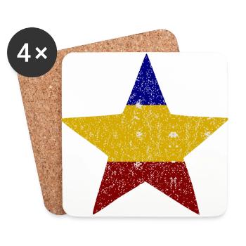 Stars de Roumanie - Dessous de verre (lot de 4) - blanc - Devant