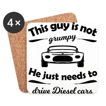 The Diesel Car Driver - Coasters (set of 4) - white - Front