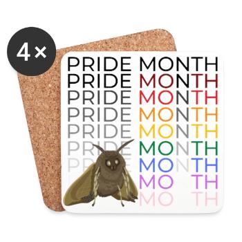 Pride Month Moth Meme - Dessous de verre (lot de 4) - blanc - Devant