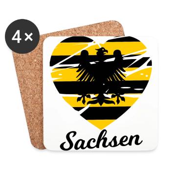 Die Sachsen Liebe - Untersetzer (4er-Set) - Weiß - Vorne