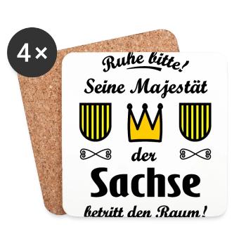 Seine Majestät der Sachse - Untersetzer (4er-Set) - Weiß - Vorne