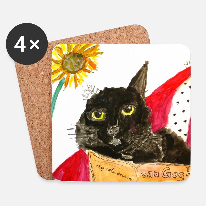 Vincent's Cat - Untersetzer (4er-Set) - Weiß