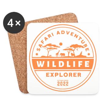 Safari Wildlife Explorer - Coasters (set of 4) - white - Front