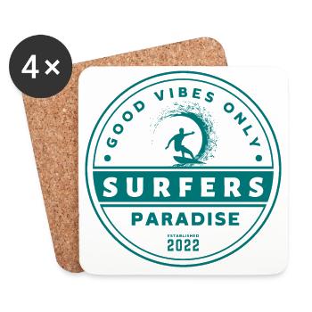 Surfers Paradise - Good Vibes Only - Untersetzer (4er-Set) - Weiß - Vorne